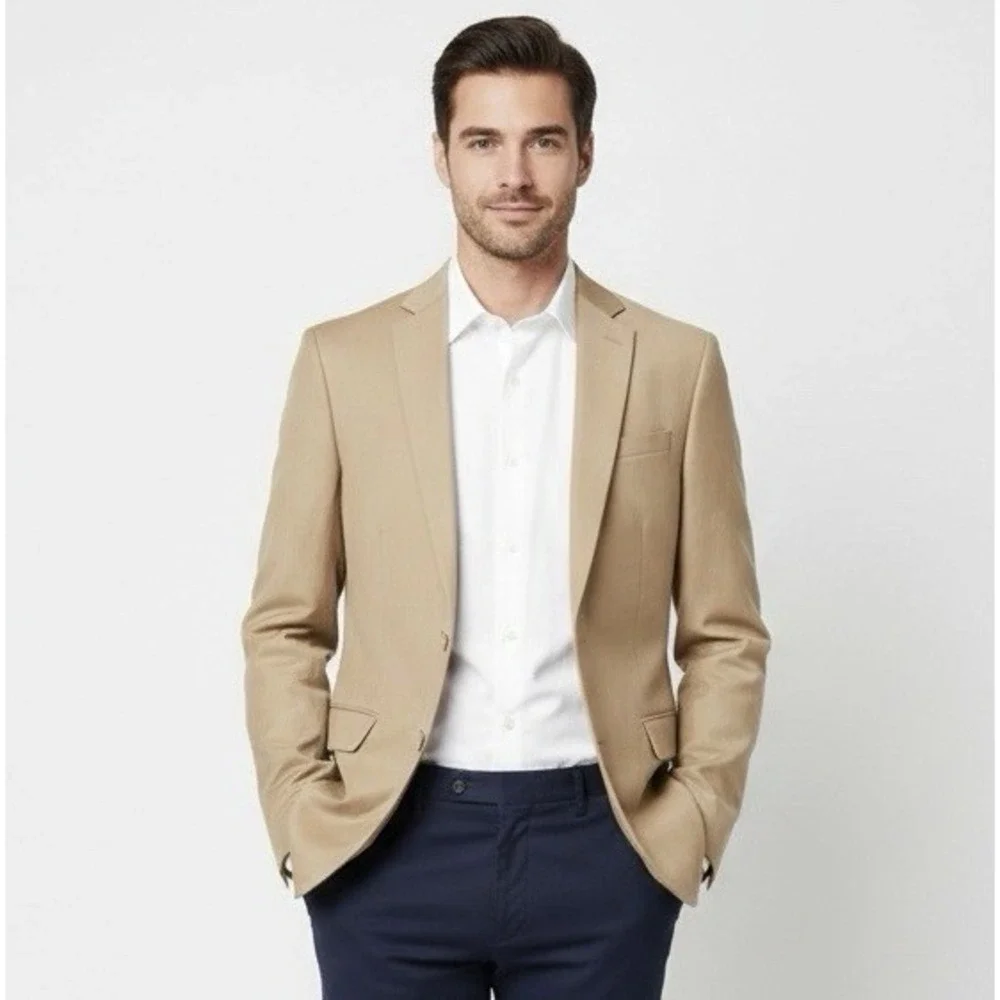 J Ferrar Men's 36R Slim Fit Blazer Brown Wedding Formal Party Holiday NEW‎
